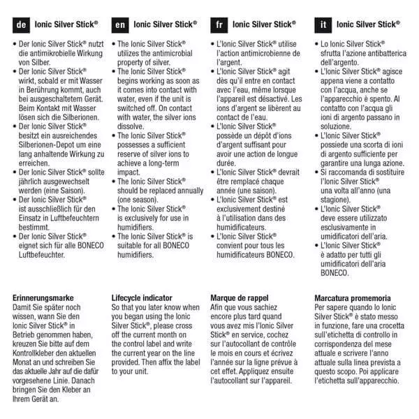 BONECO IONIC SILVER STICK - Accessoires Chauffage ⋅ Aération ⋅ Climatisation 2 BONECO IONIC SILVER STICK - Accessoires Chauffage ⋅ Aération ⋅ Climatisation – Image 2